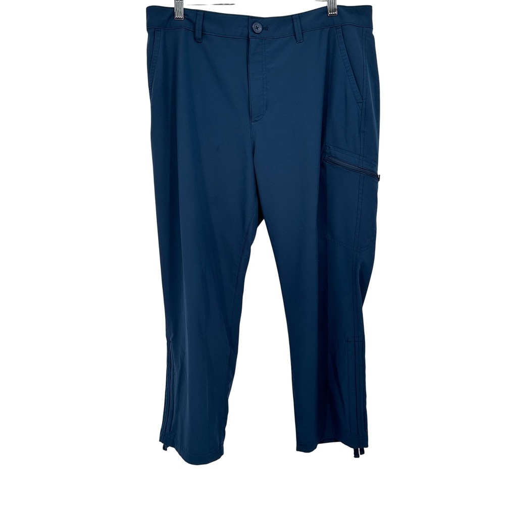 Eddie Bauer Cargo Crop Pants Women Size 12 Blue Outdoor Utility Athleisure